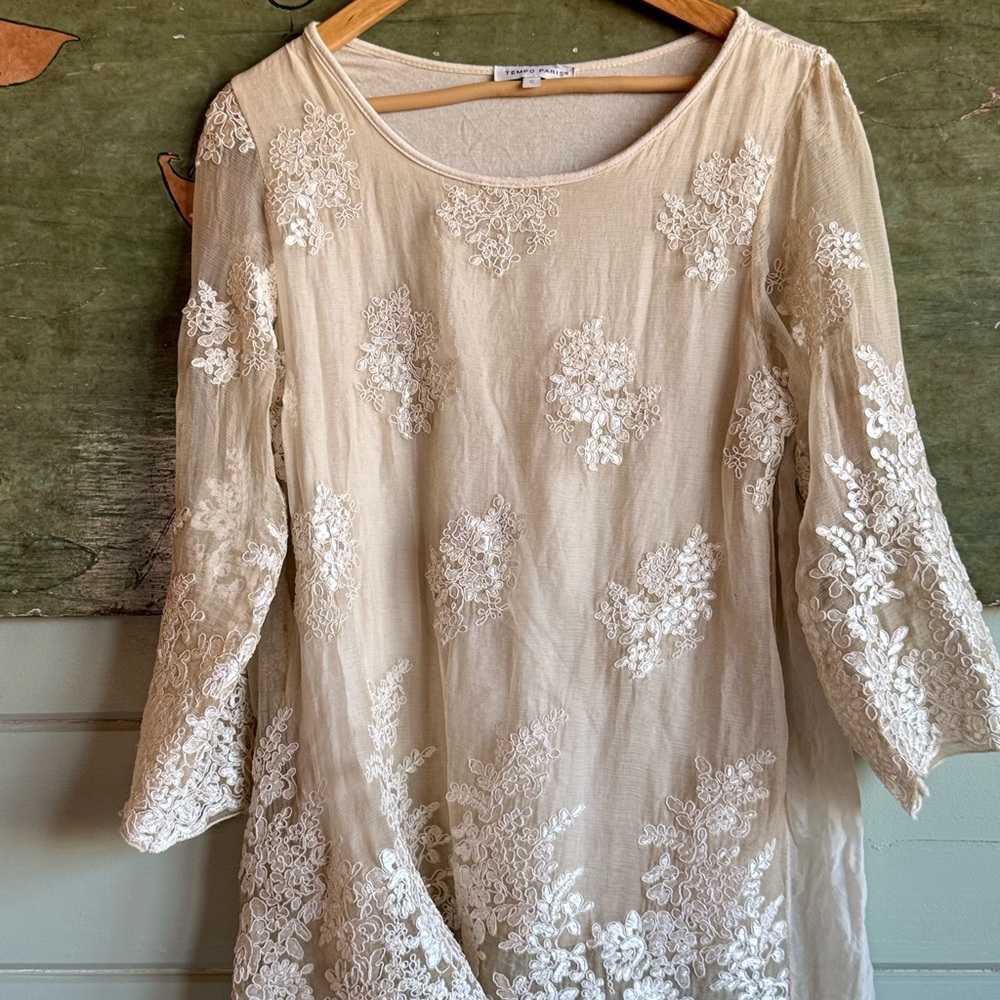 Tempo Paris Cream Knit Top